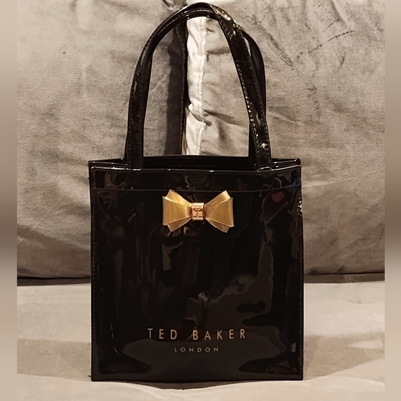 Ted Baker Patent Leather Mini Tote Bow Bag Black - Picture 11 of 16